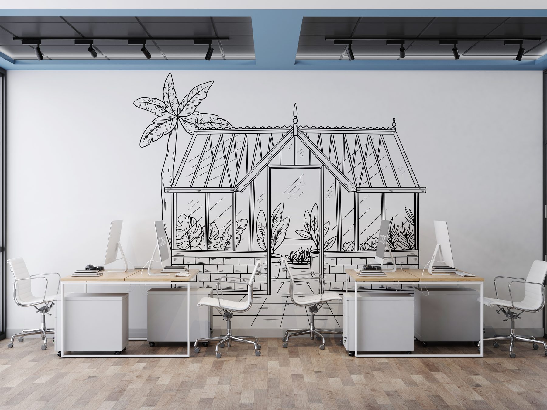 Sticker repositionnable pour bureau en location - décoration sans travaux