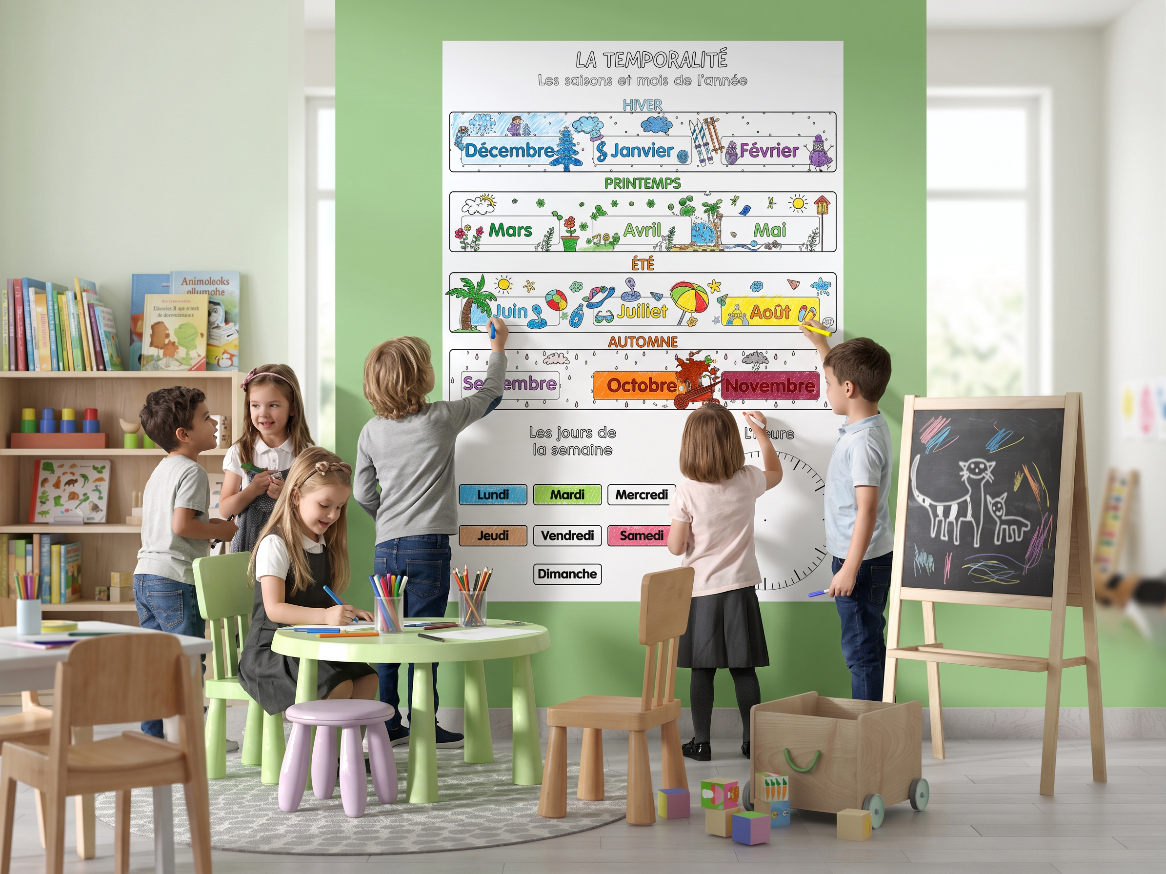 Décoration murale crèche et école à colorier