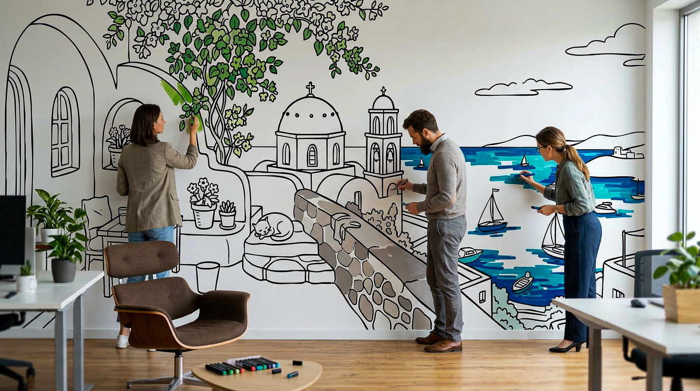 Décoration murale entreprise open space
