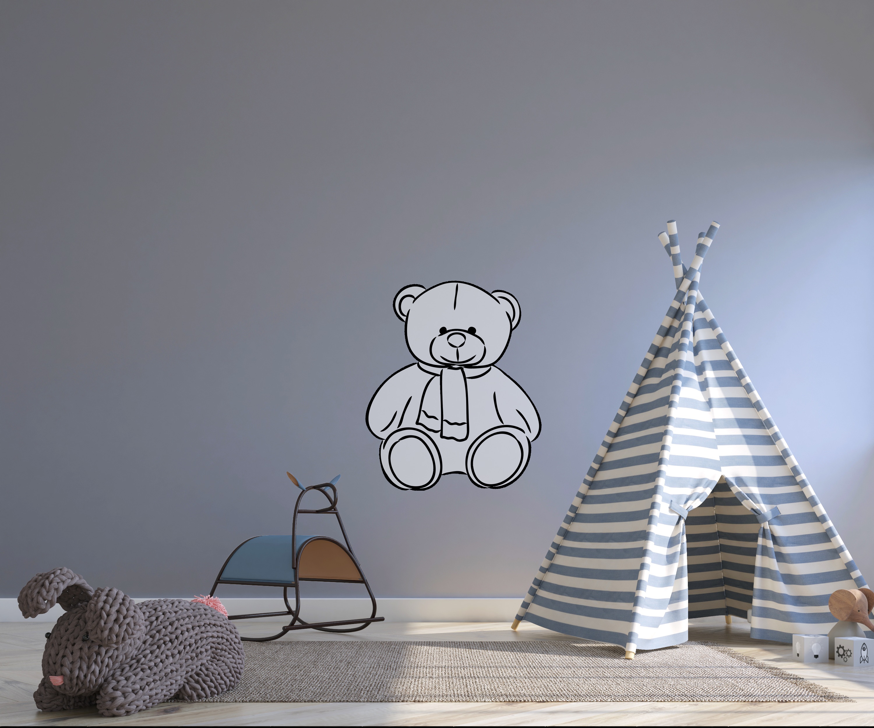 Sticker nounours à colorier chambre enfant