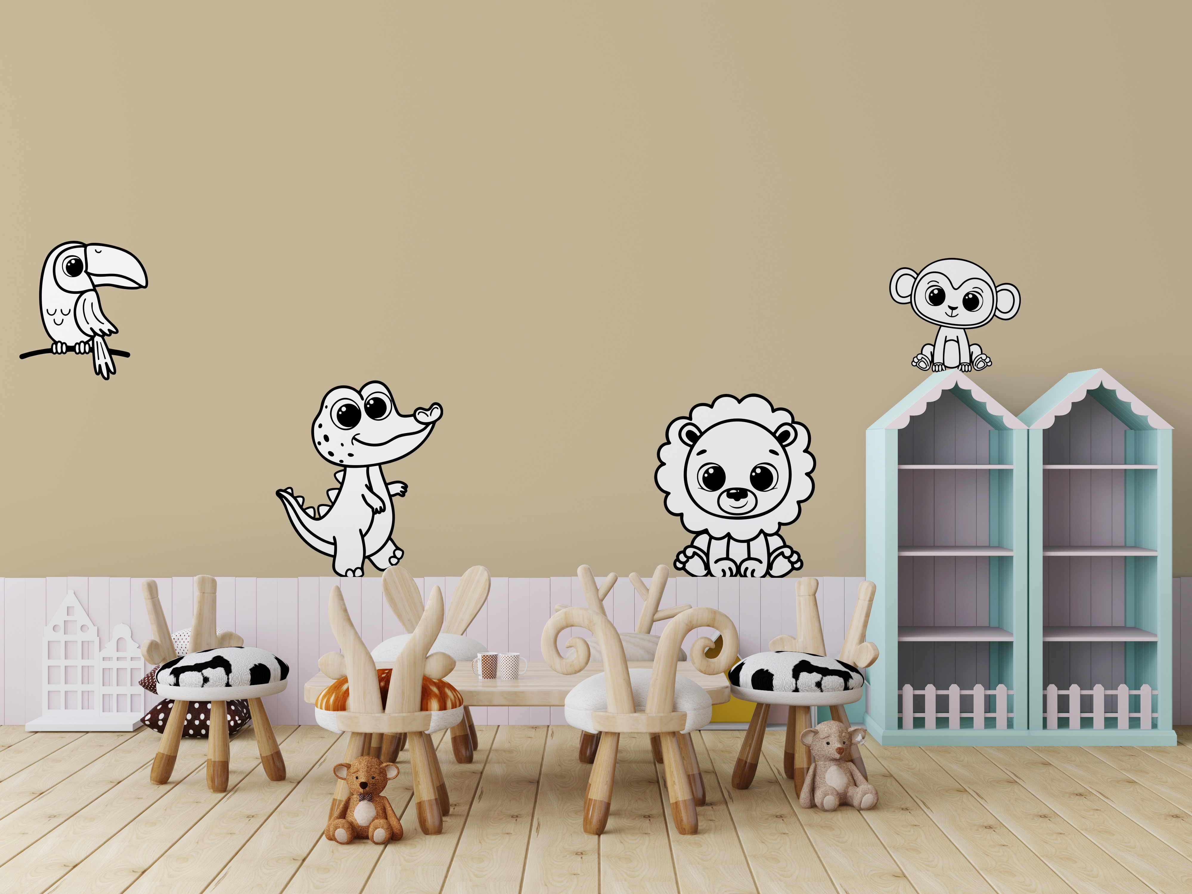 Pack savane stickers animaux chambre enfant