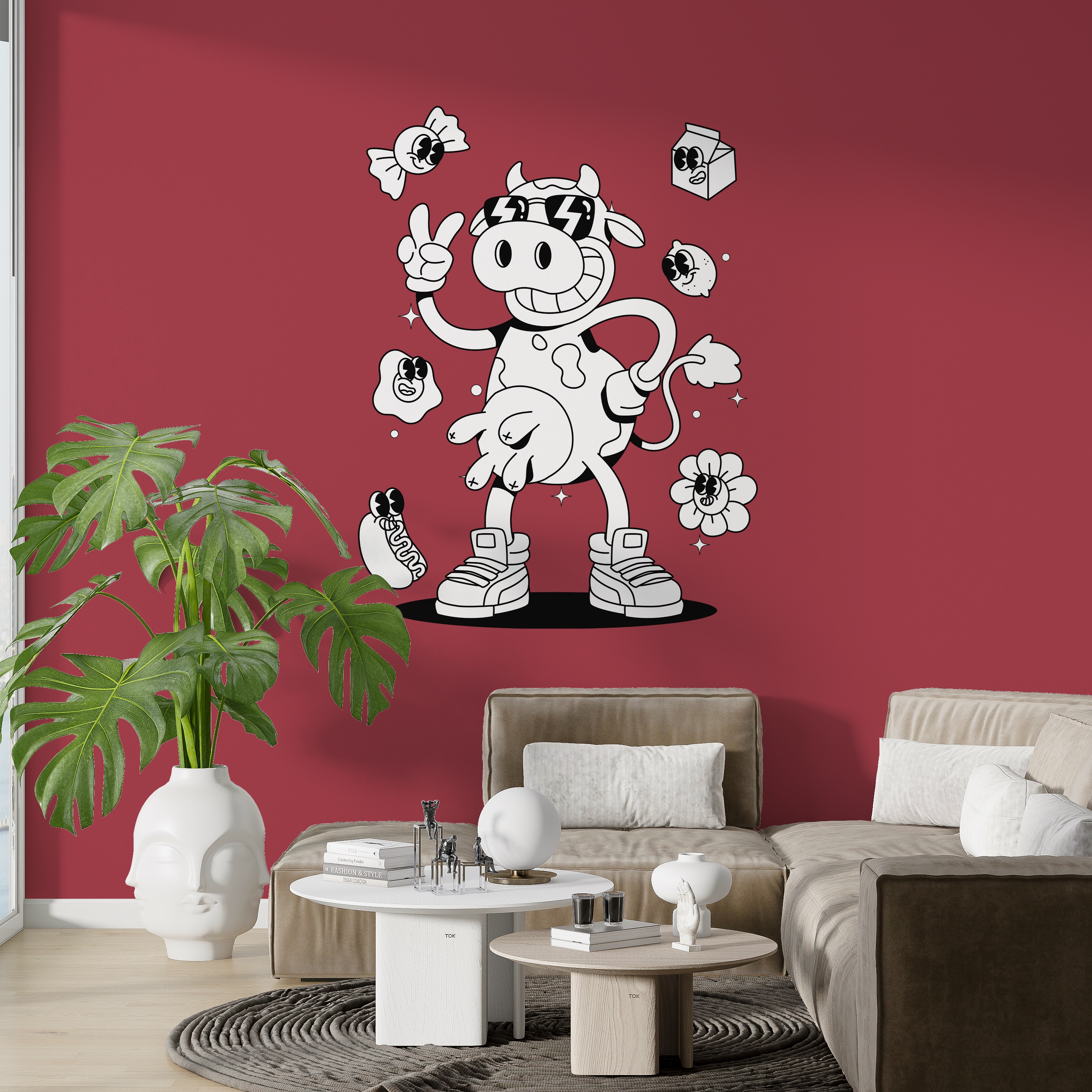 Sticker mural repositionnable à colorier
